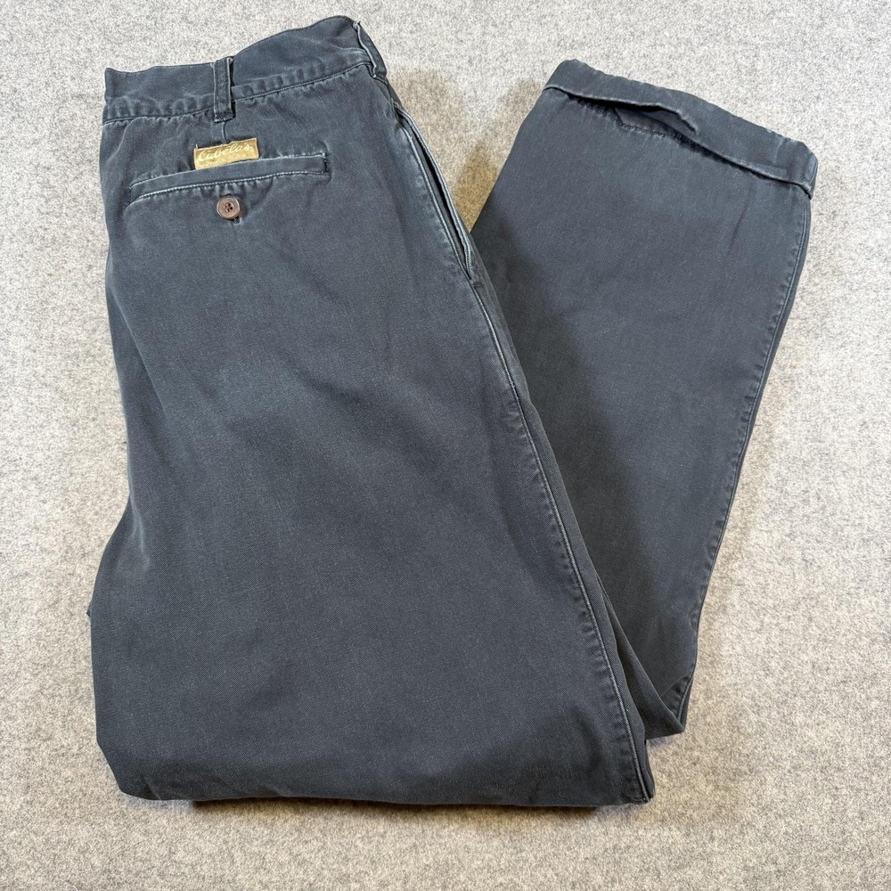 Cabela's Outdoor Gear Pants Mens 36x29 Blue Flannel Lined Chino Relaxed Fit